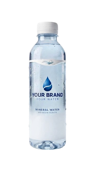 Standard bottle design mock-up with placeholder branded label