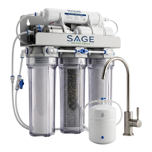 Sage domestic RO water purifier with storage tank and drinking-water faucet